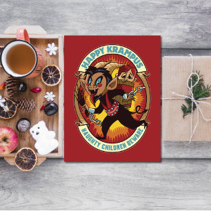 Feliz Natal Krampus Malvado Crianças Cuidado