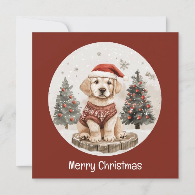 Feliz Natal Labrador Retriever Puppy (Frente)