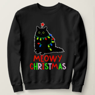 Feliz Natal Luzes de Natal Camisas de Gato Preto 