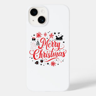 Feliz Natal Moderno Design Vermelho e Branco