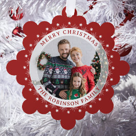 Feliz Natal Moderno e Elegante Foto Vermelho