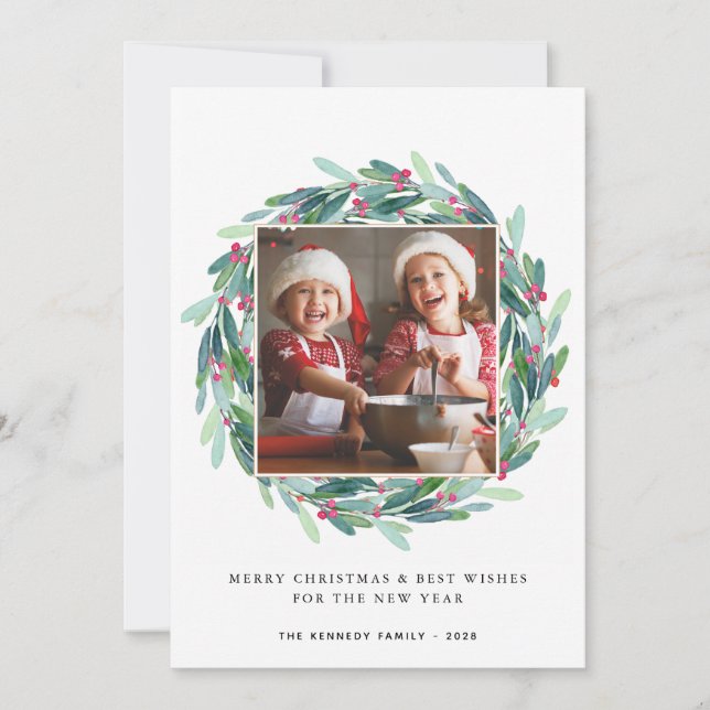 Feliz Natal Moderno Feriado de Fotos (Frente)