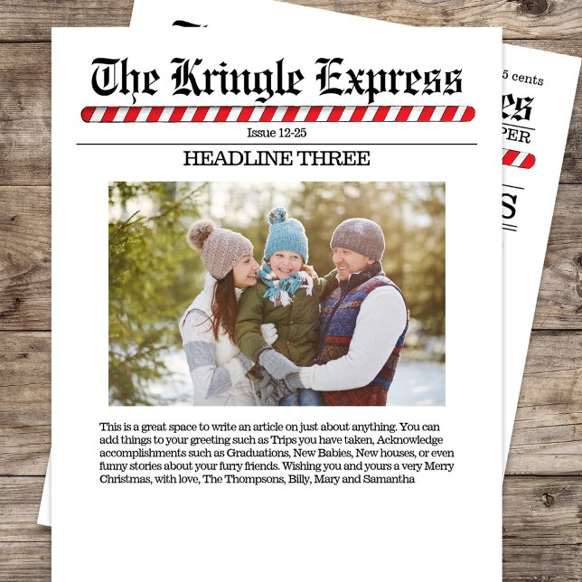 Feliz Natal Multi Photo Divertido North Pole Paper (The dimensions are 4.5" Length x 5.6" Height (vertical))