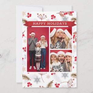 Feliz Natal Natal Moderno Fir Holly 3 Foto