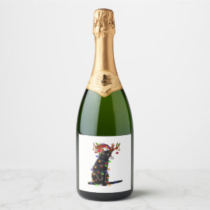 Feliz Natal Negro Gato Leve Feliz de Natal