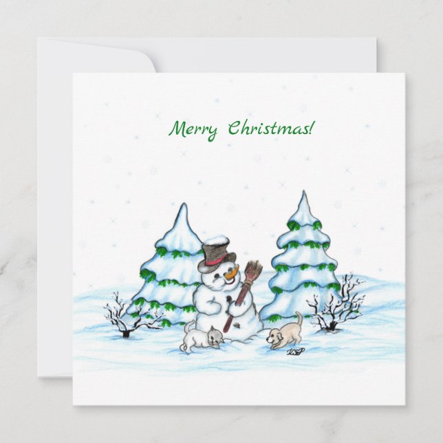 Feliz Natal! Neve com Cat e Puppy (Frente)