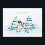 Feliz Natal! Neve com Cat e Puppy<br><div class="desc">Feliz Natal! Homem de neve com Cat e Puppy - pequeno lápis de cor Dog ~~~~ desenhado por Krisi ArtKSZP ~~ Store Categoria >> Feliz Natal para Crianças >>> Homem de neve com Cat e Puppy</div>