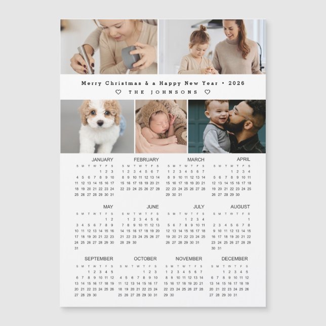 Feliz Natal Novo Ano 2026 Fotos do Calendário (Frente)