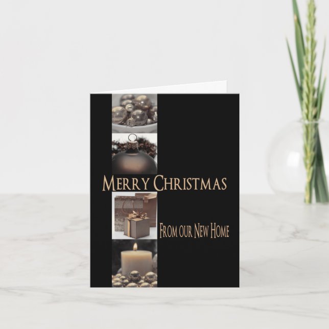 Feliz Natal - Novo Cartão de Natal de Endereço (Frente)