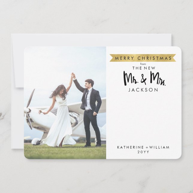 Feliz Natal | O novo Cartão com fotos Sr & Sra. 1 (Frente)