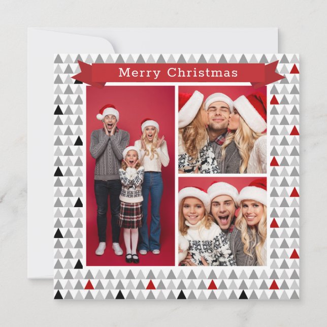 Feliz Natal - Padrão de Árvore Moderna Moderna 3 F (Frente)