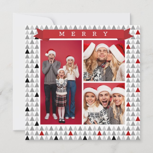 Feliz Natal - Padrão de Árvore Moderna Moderna 3 F (Frente)