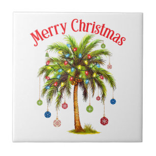 Feliz Natal Palm Tree Light Havaiana Tropical