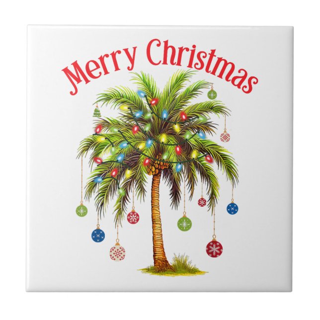 Feliz Natal Palm Tree Light Havaiana Tropical (Frente)