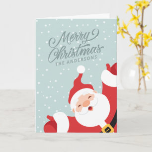 Feliz Natal Papai Noel Alegre Cartão de Boas Fes