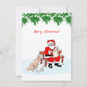 Feliz Natal - Papai Noel com Gato e Cachorro