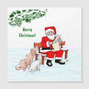 Feliz Natal! Papai Noel com Gato e Cão