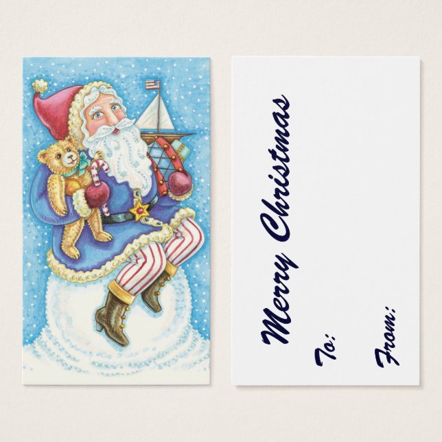 Feliz Natal, Papai Noel em Snowball com Brinquedos (Frente & Verso)