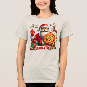 Feliz Natal Papai Noel Italiano com Pizza e Rena
