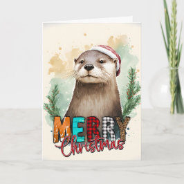 Feliz Natal - Papais noeis Felizes Cartão de Otter