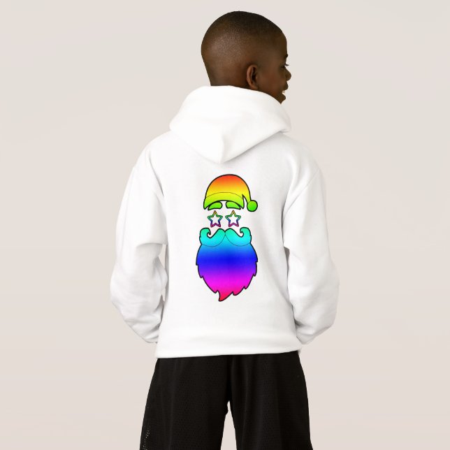 Feliz Natal Papais noeis Rainbow Hoodie (Parte Traseira Completa)