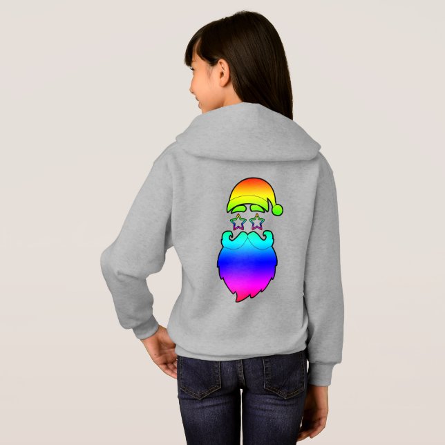 Feliz Natal Papais noeis Rainbow Hoodie (Parte Traseira Completa)
