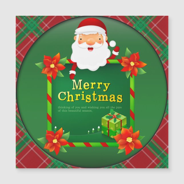 Feliz Natal Papais noeis Tartan Xadrez (Frente)