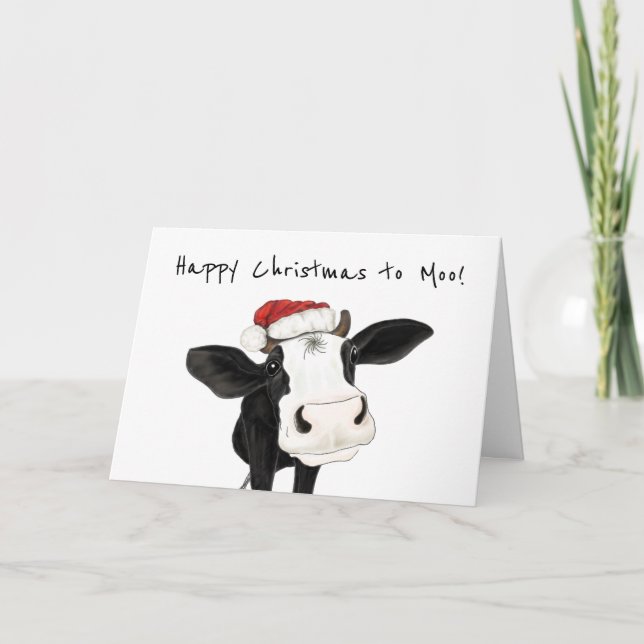 Feliz Natal para a Moo, Cartão de Natal de Vaca Bo (Frente)