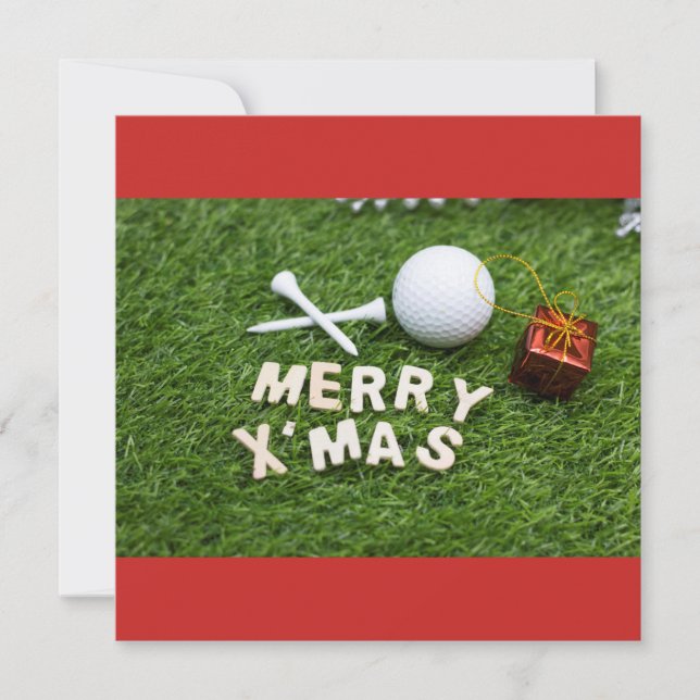 Feliz Natal para jogar golfe com bola de golfe e p (Frente)