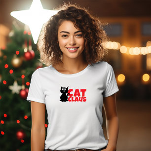Feliz Natal para mães felinas Camiseta vermelha en