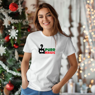 Feliz Natal para mães felinas Camiseta vermelha en