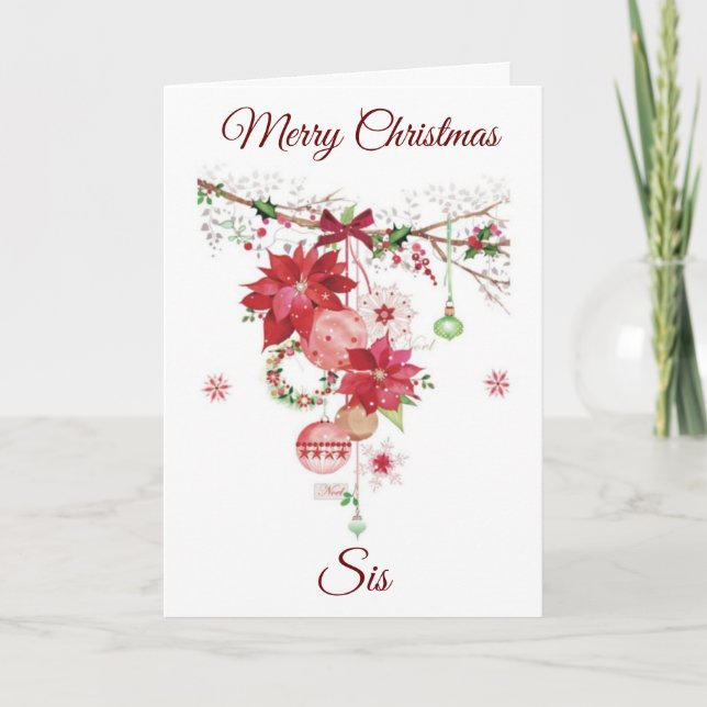 FELIZ NATAL PARA **MINHA IRMÃ** CARTÃO DE FÉRIAS (Frente)