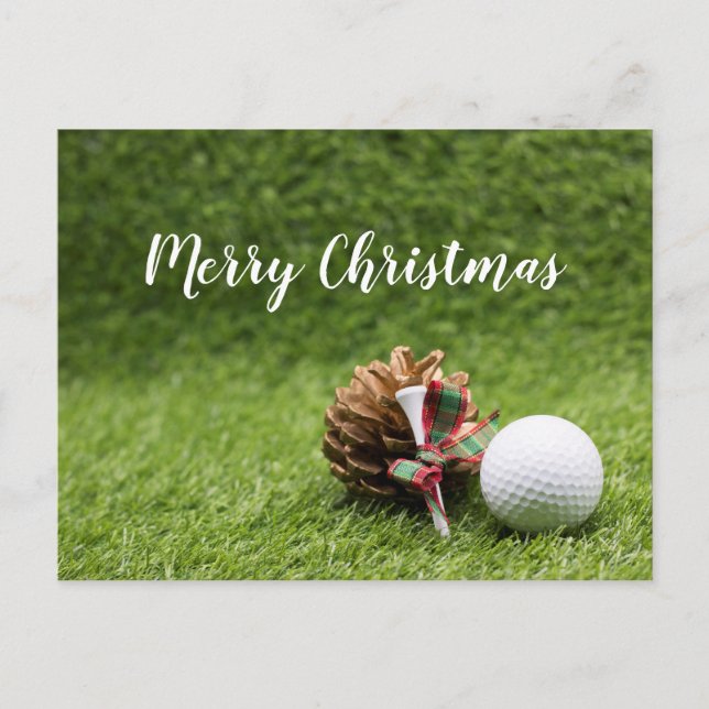 Feliz Natal para o golfista com o cartão de golfe (Frente)