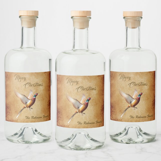 Feliz Natal personalizado para faisão (Garrafas)