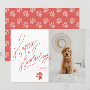 Feliz Natal Pet Themed Red Paw Foto Feriado