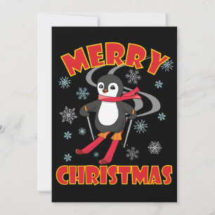 Feliz Natal Pinguim do Esqui
