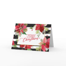 Feliz Natal Poinsettias, Cartão Black Strips