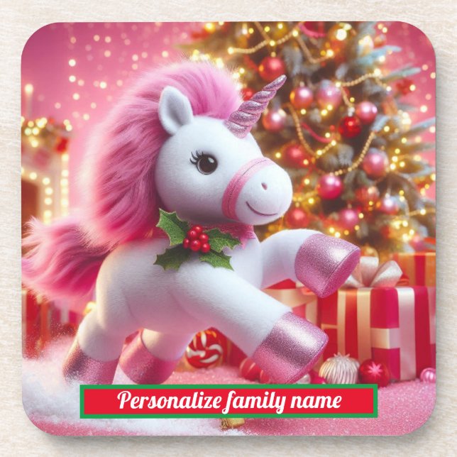 Feliz Natal porta copos de plástico com Duro de un (Frente)