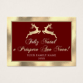 Feliz Natal Próspero Anno Nuovo Foto Real Dourada