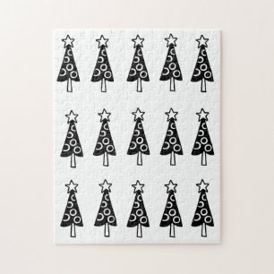 Feliz Natal Quebra-cabeça Árvores Negras de Nata