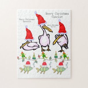Feliz Natal Quebra-cabeça de Natal Pelicanos