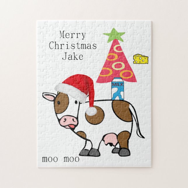 Feliz Natal Quebra-cabeça de Natal Queijo de Vaca (Vertical)