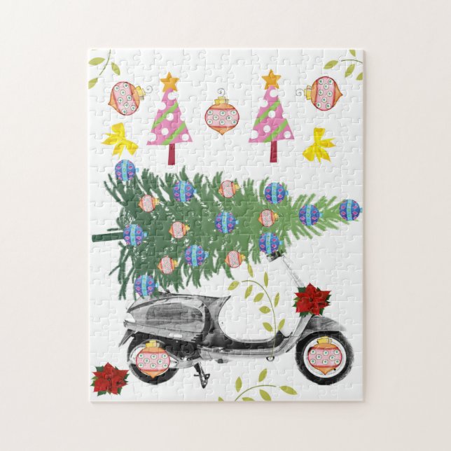 Feliz Natal Quebra-cabeça Retro de Natal (Vertical)