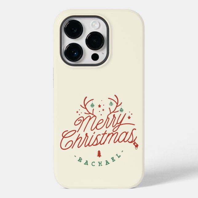 Feliz Natal Red Green Reindeer Personalizado (Verso)