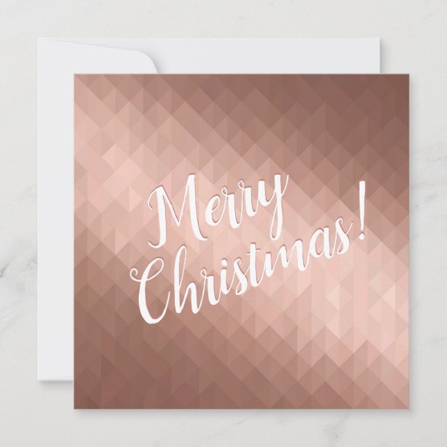 Feliz Natal - rosa de design de ouro (Frente)