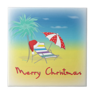 Feliz Natal, Santa Hat, Palm Tree, Praia