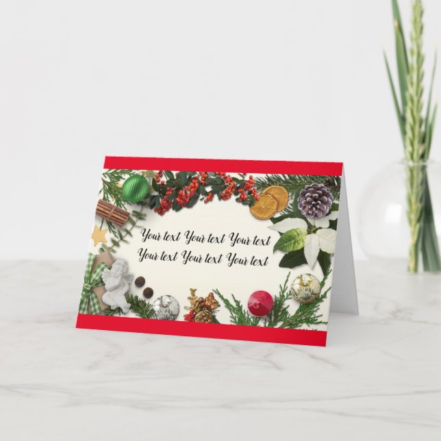 Feliz Natal Seu texto Cartão de Boas Festas (Frente)