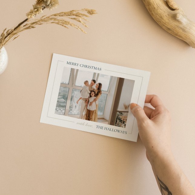 Feliz Natal Simples Cartão com fotos de Férias Mod (Criador carregado)