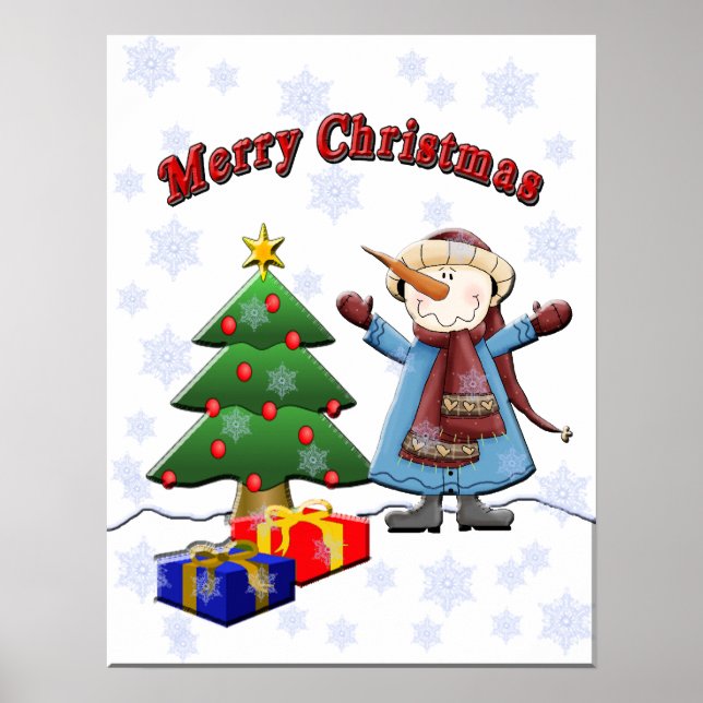 Feliz Natal Snowman Poster (Frente)