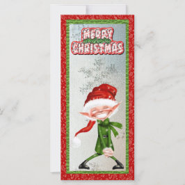 Feliz Natal Sorriso Elf Flat Card